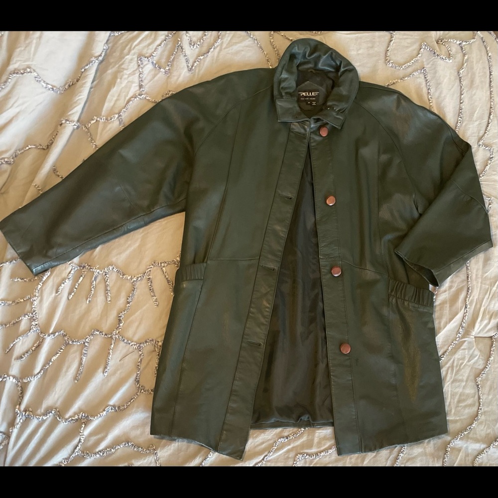Vintage Genuine Leather Forrest Green Leather Pelle Jacket